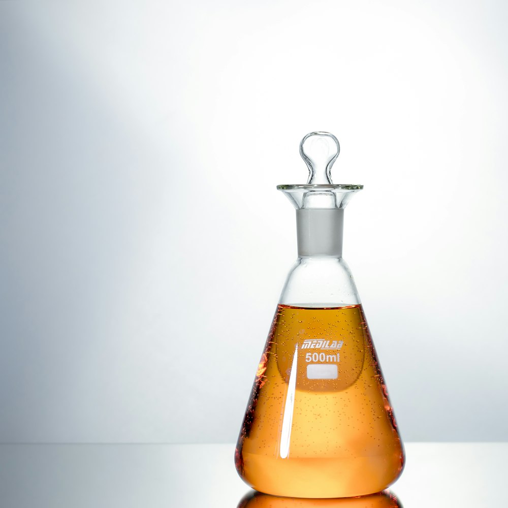Reagent bottles on a white background